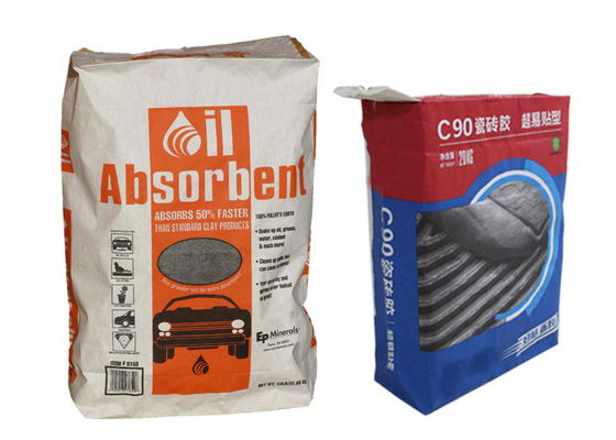 Bolsas de papel 15kg 20kg 25kg de Clay Granular Absorbent Pasted Valve Multiwall
