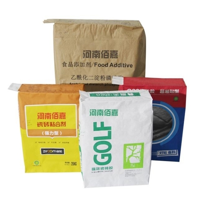 Bolsas de papel multipared con válvula pegadas respetuosas con el medio ambiente impermeables