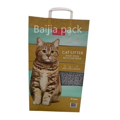 Bolsas de papel Kraft para gatos con tamaño impreso personalizado de 1,5 a 10 l