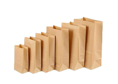 Portador fuerte Brown Kraft de papel de Eco de la bolsa 60g-120g/M2 del bloque de la parte inferior amistosa de la forma