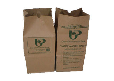 Embalaje abierto cosido espesado doble de la hoja de la basura de la yarda de las bolsas de papel de Multiwall de la boca