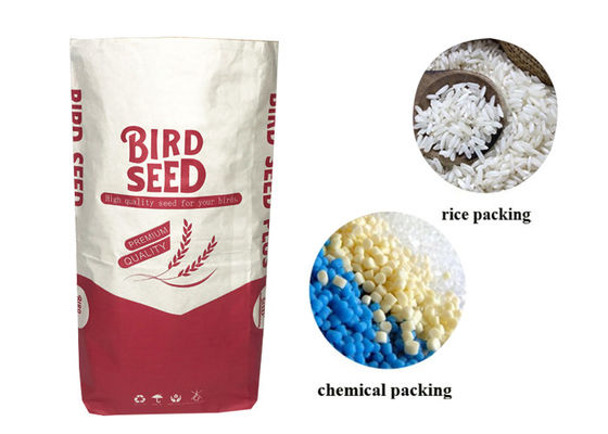 Bolsas de papel de la capa doble 25kg Multiwall Kraft para Cat Litter Animal Feed Packaging