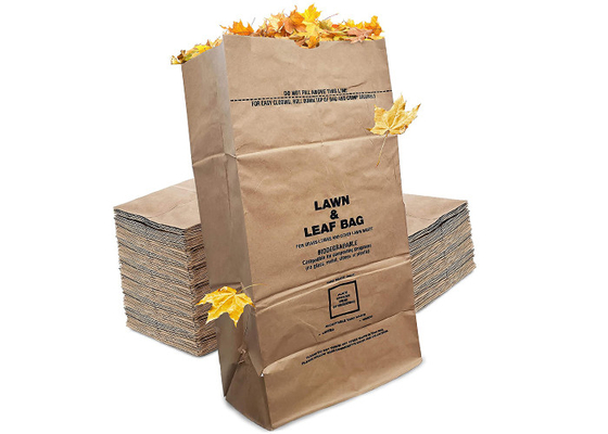 Bolsas de papel de papel resistentes Brown del césped de Kraft 30 galones de hoja de los restos de jardinería