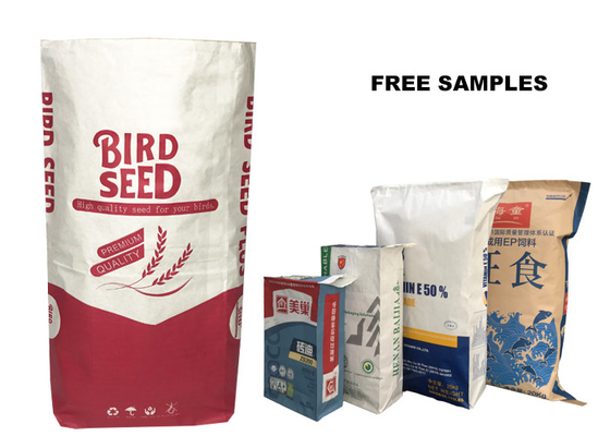 Las capas multi aclaran la categoría alimenticia del bolso de la harina de la válvula del papel de Kraft que embala 20kg 25kg