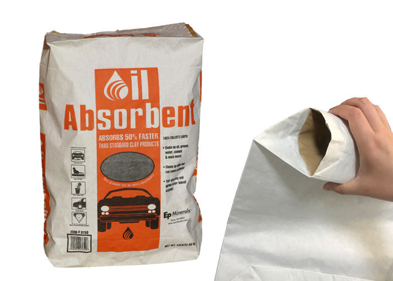 Bolsas de papel pegadas químicas absorbentes 15kg 20kg de Multiwall de la válvula del derramamiento líquido