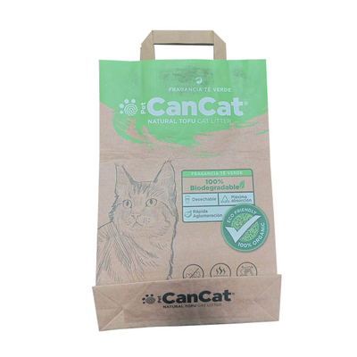 La aduana ISO9001 imprimió las bolsas de papel biodegradables para Cat Litter Packaging