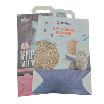 Bolsas de papel biodegradables de Kraft para Cat Litter Packaging Custom Print
