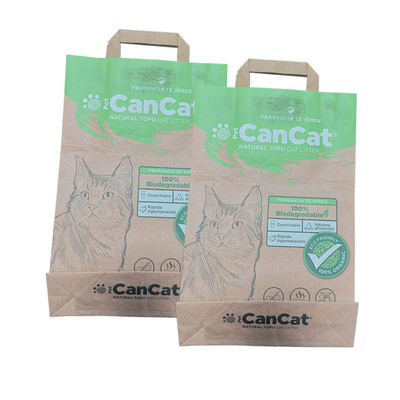los bolsos de empaquetado Cat Litter Poop Bags Heat del papel de 6L 10L 12L Kraft sellaron