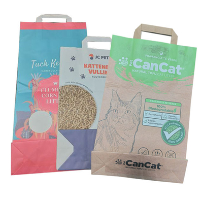6L 10L soldó el queso de soja vacío Cat Litter Bag Custom Printed de la manija en caliente lateral del escudete