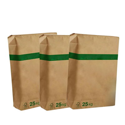 20kg 25kg pegó durabilidad multi de la bolsa de papel de la capa de las bolsas de papel de Multiwall de la válvula alta