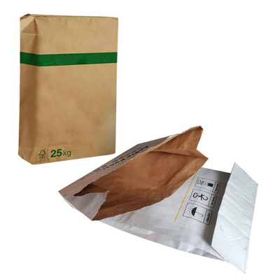 La categoría alimenticia 3layer pegó las bolsas de papel 25kg Flexo de Multiwall de la válvula impreso
