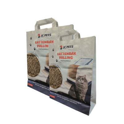 bolsas de papel laterales del escudete 10Liter que sueldan en caliente para la litera del animal doméstico a prueba de humedad