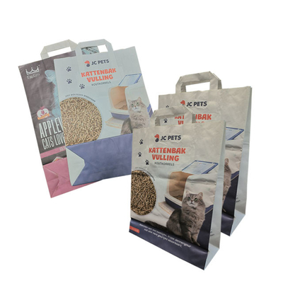 el empaquetado del papel de 5L 10L Kraft empaqueta el queso de soja natural Cat Litter Bag Open Mouth del animal doméstico