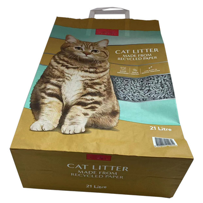 el empaquetado del papel de 6L 10L 12L Kraft empaqueta el papel de encargo Cat Litter Bags