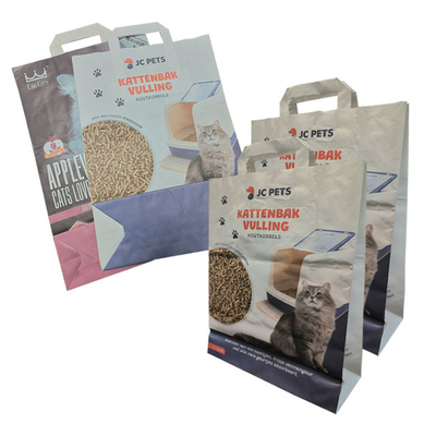 Eco 5Litres amistoso 15Ibs Cat Litter Stand Up Pouches Cat Litter Sand Packing Bag con la manija