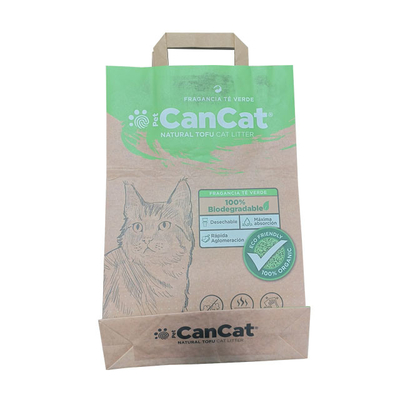 Queso de soja de múltiples capas biodegradable Cat Litter Packaging Bag de las bolsas de papel 5kg de Kraft