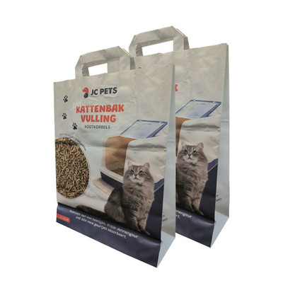 laminación blanca de encargo de los PP de los sacos de basura de la arena para gatos de 3.6kg 7L Logo Pet