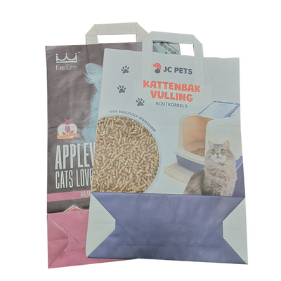 La aduana biodegradable de papel biodegradable de Kraft Cat Litter Bags 6L 10L imprimió