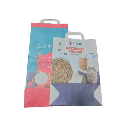laminación blanca de encargo de los PP de los sacos de basura de la arena para gatos de 3.6kg 7L Logo Pet