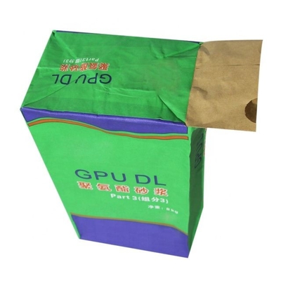 20 kg Bolsa de papel Kraft de válvula Embalaje Estructura personalizada Forma y tamaño Resistente al agua