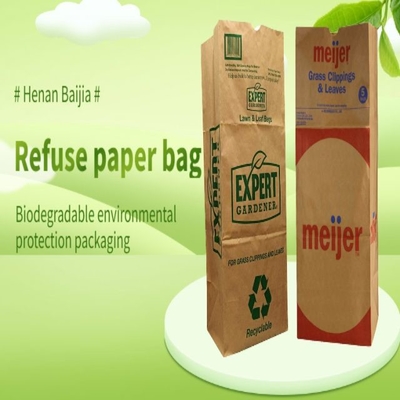 Bolsas de papel para césped reciclables con parte superior abierta y forros personalizados