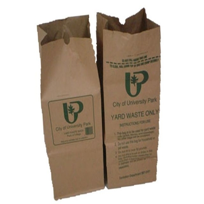Grueso de encargo reciclable extra grande de la guarnición de las bolsas de papel del césped