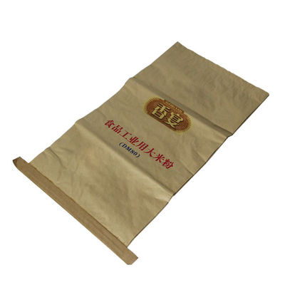 Bolsas de papel de pared múltiple de boca abierta cosidas a medida para materiales de construcción
