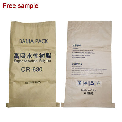 Bolsas de papel de pared múltiple de boca abierta cosidas a medida para materiales de construcción