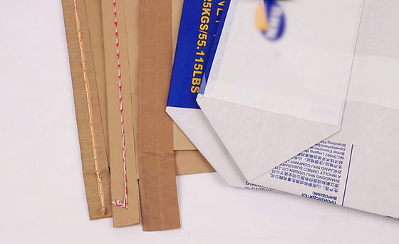 Bolsas de papel de pared múltiple de boca abierta cosidas a prueba de humedad para alimentos