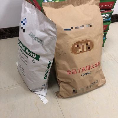 Bolsas de papel de pared múltiple de boca abierta cosidas y ecológicas Logotipo personalizado