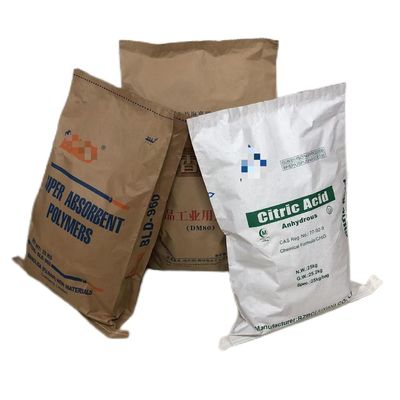 Bolsas de papel de pared múltiple de boca abierta cosidas y respetuosas con el medio ambiente para envases de calidad alimentaria