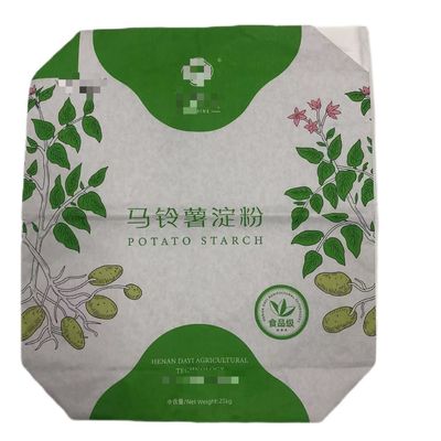 Tipo de válvula personalizada Bolsa de papel de pared múltiple Embalaje industrial Almidón con laminación