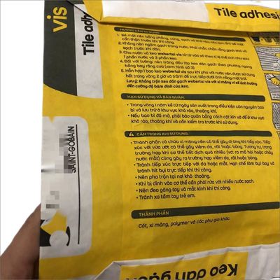 Envases de papel de pared de laminado de válvula industrial para embalajes adhesivos de baldosas