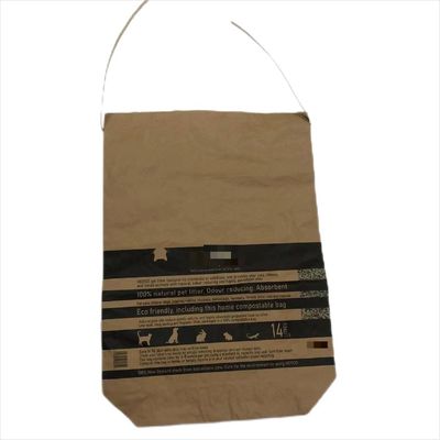 Embalaje de bolsas de papel de paredes múltiples de uso pesado especialmente diseñado para basura de mascotas