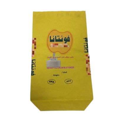 Bolsas de papel de fondo de pellizco industrial de forma personalizada para la impresión de leche en polvo de hasta 7 colores