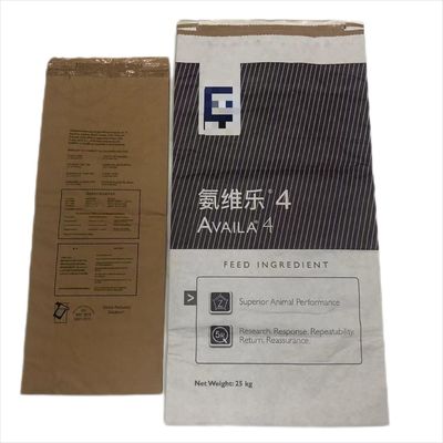 Bolsas de papel kraft industrial de color blanco o marrón para envases en polvo y gránulos