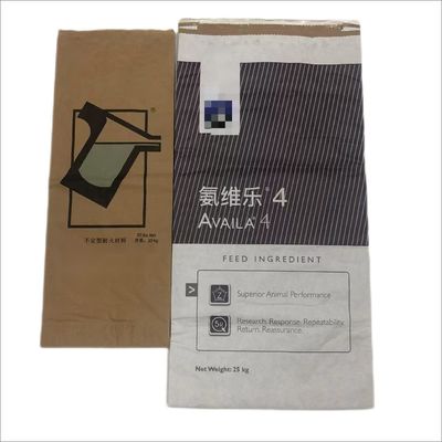 Bolsas de papel kraft industrial de color blanco o marrón para envases en polvo y gránulos