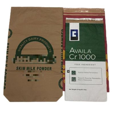 Logotipo de impresión personalizado Bolsas de papel de paredes múltiples A prueba de humedad