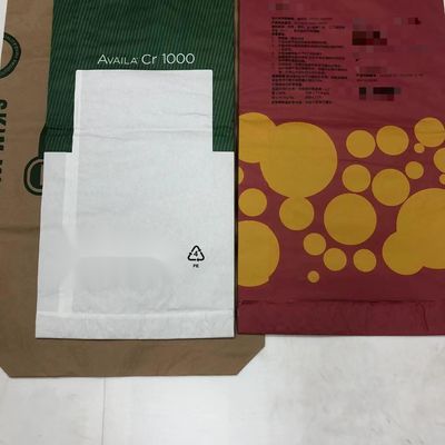 Bolsas de papel selladas por calor blancas o marrones de espesor personalizado Bolsas de papel kraft de paredes múltiples