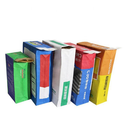 2 capas 3 capas bolsas de válvulas de papel Kraft con interior de plástico para el embalaje cemento masilla de polvo químico 20kg 25kg 50kg
