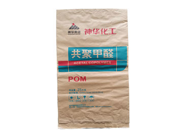 Tres bolsas de papel de Brown Kraft de las capas abren los sacos del papel de Multiwall de leche en polvo de la boca