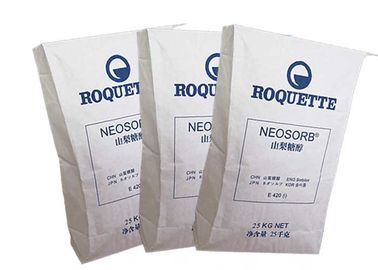 La categoría alimenticia pegó las bolsas de papel blancas de empaquetado higiénicas de la parte inferior plana de Brown de los bolsos de la válvula