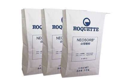 La categoría alimenticia pegó las bolsas de papel blancas de empaquetado higiénicas de la parte inferior plana de Brown de los bolsos de la válvula