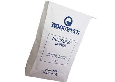 La categoría alimenticia pegó las bolsas de papel blancas de empaquetado higiénicas de la parte inferior plana de Brown de los bolsos de la válvula
