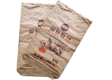 Prenda impermeable de papel inferior cosida cosida doble de los sacos del papel de Multiwall de la harina del azúcar del saco