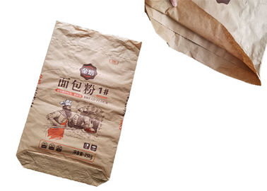 Prenda impermeable de papel inferior cosida cosida doble de los sacos del papel de Multiwall de la harina del azúcar del saco