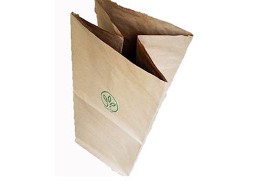 Bolsas de papel biodegradables de Brown Kraft de la basura del jardín de la yarda de las bolsas de papel de la parte inferior del pellizco