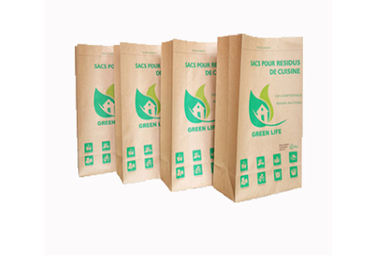 Bolsas de papel inferiores cuadradas de Multiwall 2 manejan/3 capas a prueba de humedad amistoso reciclable de Eco