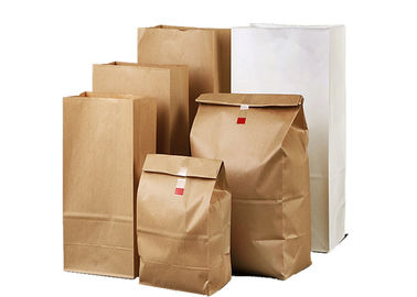Impresión delicada modificada para requisitos particulares bolsos planos de Flexo de la categoría alimenticia del tamaño del sellado caliente de Brown Kraft