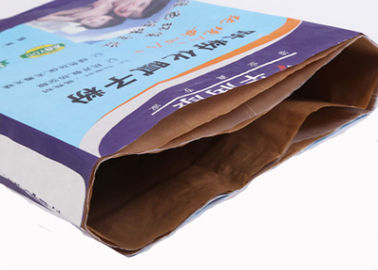 Aplicaciones agrícolas químicas del producto lácteo de la parte inferior plana de las bolsas de papel de la válvula de la boca del canalón